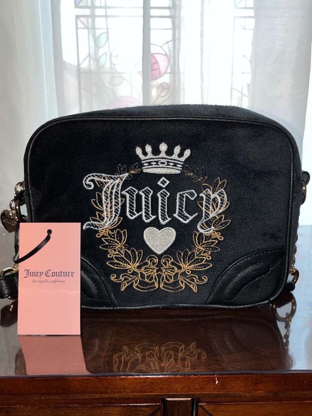 Juicy Couture Heritage Crossbody Bag In Licorice/Gold
